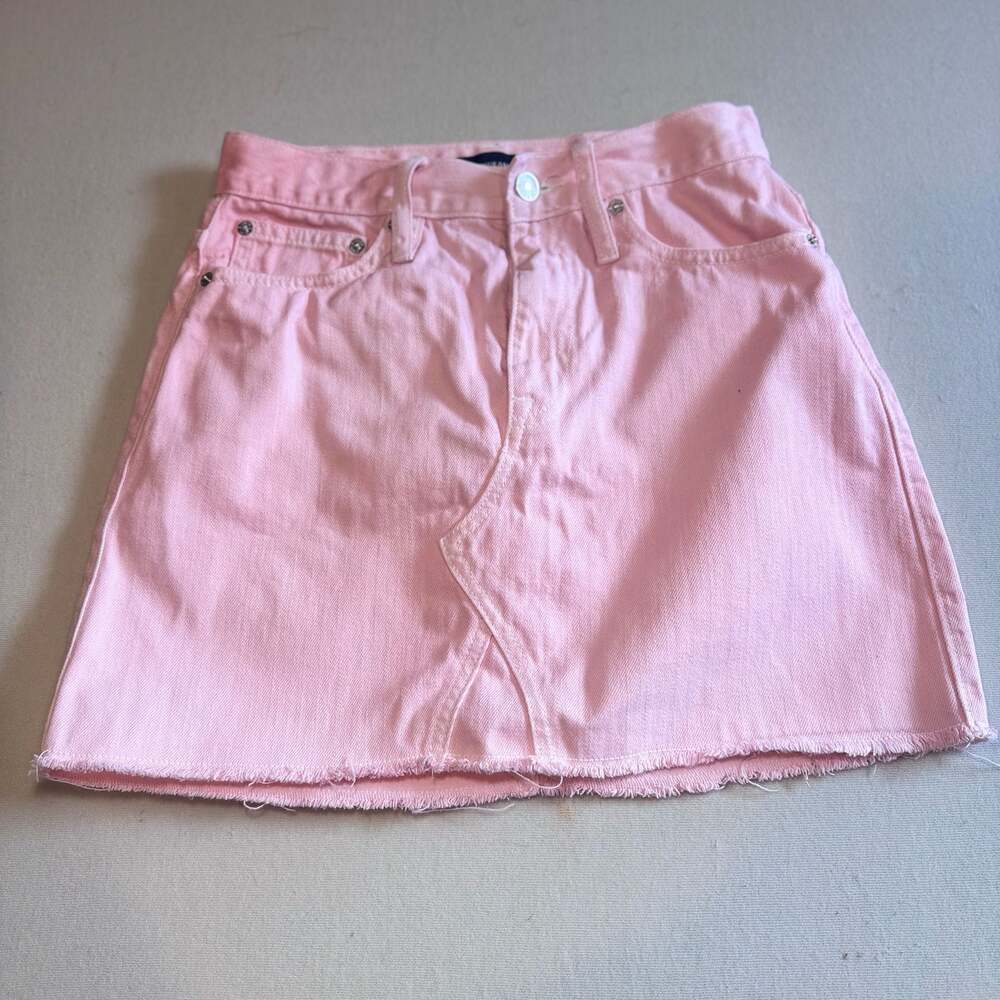 J.Crew Jeans Pink Denim Mini Skirt with Raw Hem